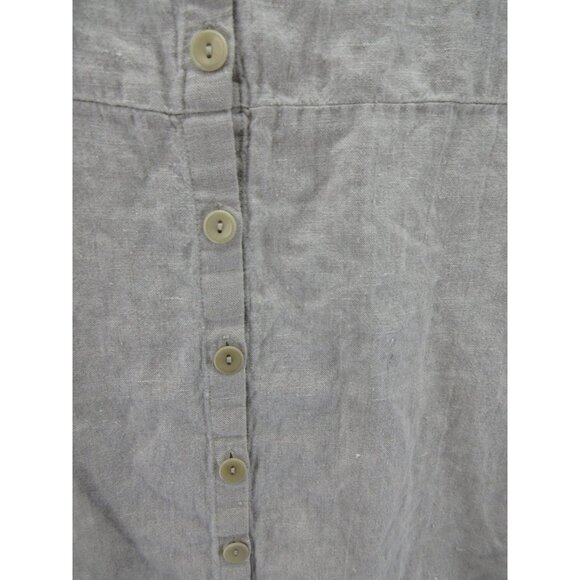 Flax Dress XL Linen Tunic Shirt Button Up Lagenlook Cottagecore * - Picture 8 of 14